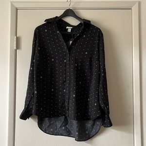 Ava &Viv navy button down. NWT